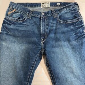 Ariat M4 Jeans Mens 38 Blue Denim Legacy Relaxed Boot Cut Western Cow Boy 38x32"